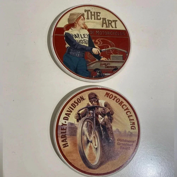 Harley Davidson Coasters Two Included - Picture 1 of 11